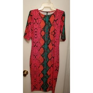 Midi Snake Skin print dress size:LG